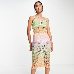 ASOS Vibrant Crochet Maxi Dress
